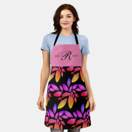 Holografie Unicorn Botanische Foliage Mit Monogram Schürze
