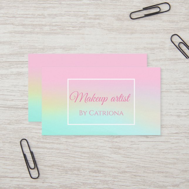 Holografie Unicorn Visitenkarte (Vorderseite/Rückseite Beispiel)