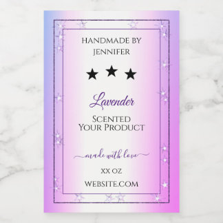 Holografisch farbige Silber-Glitzer-Produktetikett Lebensmitteletikett