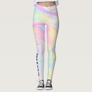 Holografisch farbiger Regenbogen Personalisiert Leggings