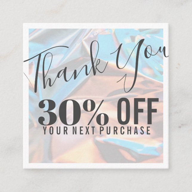 Holografisch Inspiriert Rabattkarte Quadratische Visitenkarte (Vorderseite)