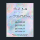 holografisch-opal inspiriert Hintergrund pastellfa Flyer<br><div class="desc">Schönheitssalon berufliche Make-up-Künstler Flyer</div>