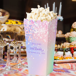 Holografisch rosa Konfetti-Name Geburtstag Geschenkschachtel