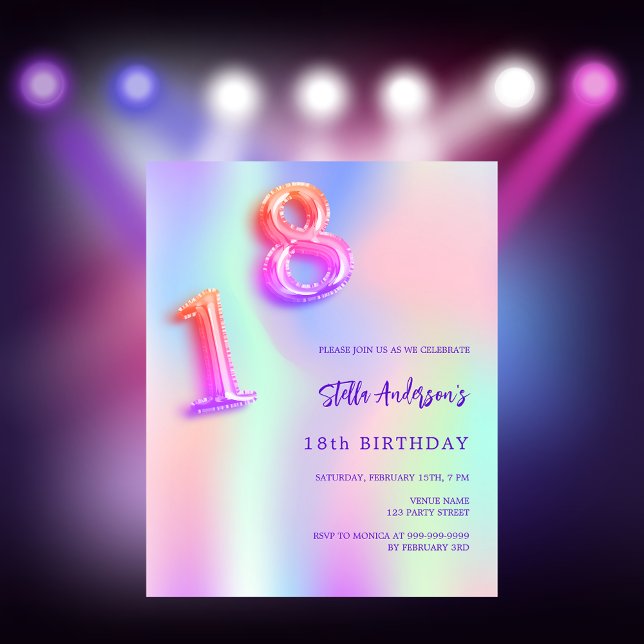 Holografisch rosa lila Budget für 18 Jahre (Von Creator hochgeladen)