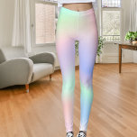 Holografisch rosa lila Münze Leggings<br><div class="desc">Holografische,  rosa,  lila und minzgrüne Pastellfarben.</div>
