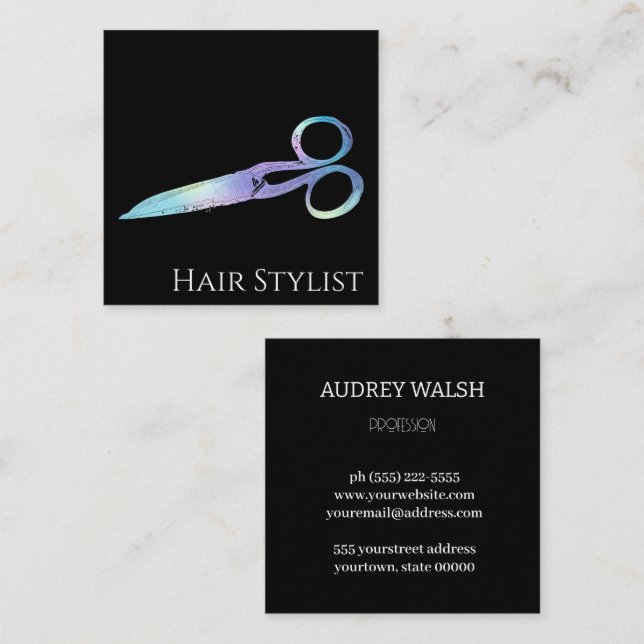 Holografisch schlicht moderne Quadratkarte Quadratische Visitenkarte (Vorne/Hinten)