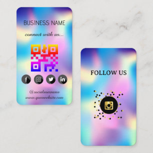 Holografisch - Social Media QR Code Business Card Visitenkarte