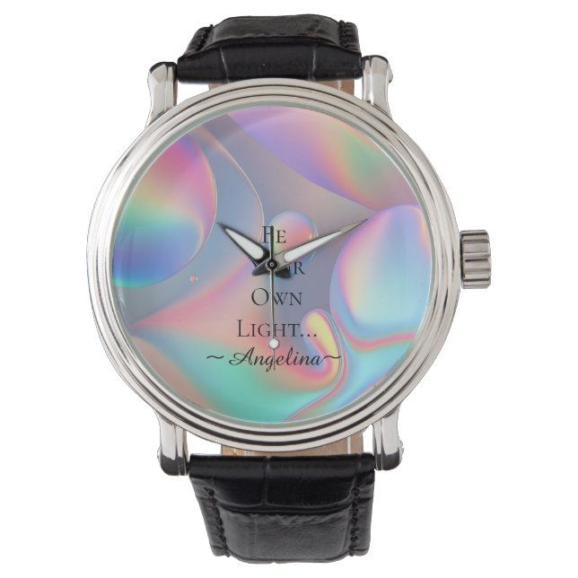 Holografische Ästhetik Armbanduhr (Vorderseite)