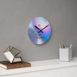 Holografische Ästhetik Runde Wanduhr