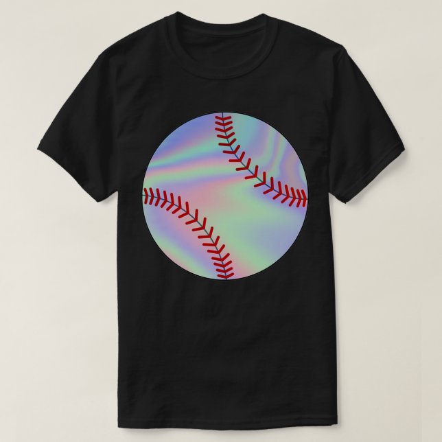 holografische Baseballstiche T-Shirt (Design vorne)