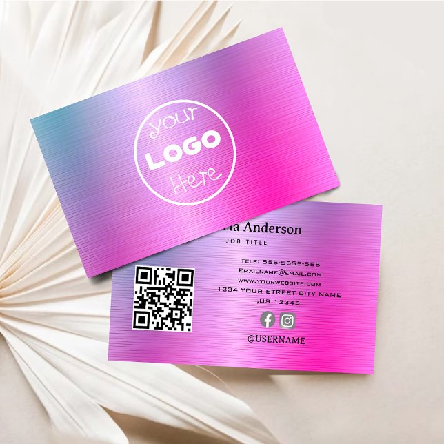 Holografische Darstellung eines eleganten Logos Visitenkarte (Elegant Logo Holographic Iridescent Ultra Business Card)
