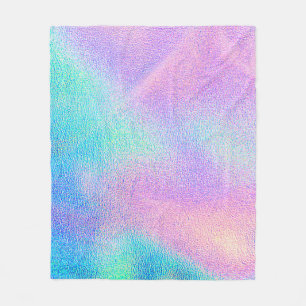 Holografische echte Textur in blauen rosa grünen F Fleecedecke