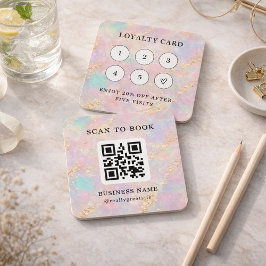 Holografische Glitter-Treuekarte Stempelkarte QR-C