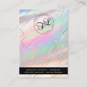 Holografische Iridescent Opal-Netzklace-Display-Ka Visitenkarte