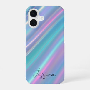 Holografische Irisierende Wellen iPhone 16 Hülle
