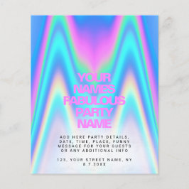 Holografische Irisierende Y2K-Party Einladung