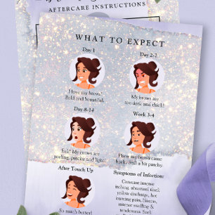 Holografische lila Glitter Luxus PMU Nachsorge Visitenkarte