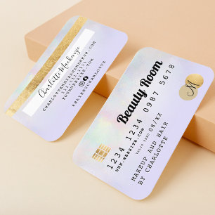 holografische lila Schönheitsmonogramm der Kreditk Visitenkarte