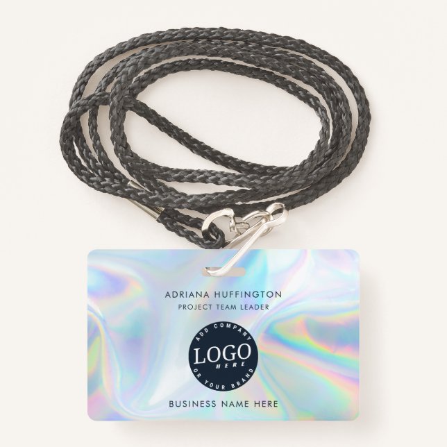 Holografische Mitarbeiter-ID für Firmenlogos Ausweis (Vorderseite mit Schlüsselband)