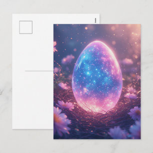 Holografische Neon-Osterkarte Feiertagspostkarte