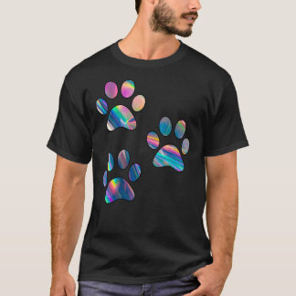 holografische Pfotendrucke T-Shirt