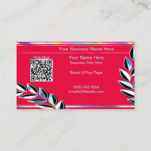 Holografische QR-Code Red Business Card Visitenkarte