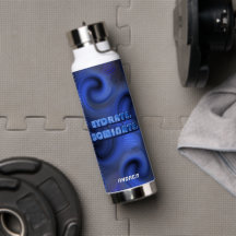 Holografische Retro-Swirls in Blauem Neon-Fitness 