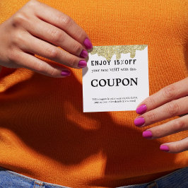 Holografische Signatur Moderner Glam Gold Glitzer Rabattkarte