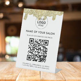 Holografische Signatur Moderner Glam Gold Glitzer Sockelschild