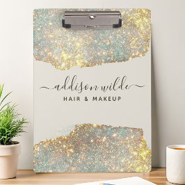 Holografische Signatur-Script Moderner Glam-Glitze Klemmbrett