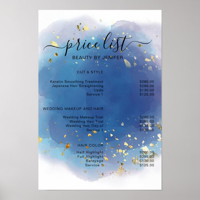Holografische Signatur-Script Moderner Glam-Glitze Poster (Vorne)