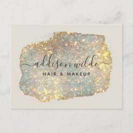 Holografische Signatur-Script Moderner Glam-Glitze Postkarte