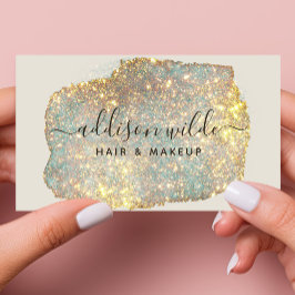 Holografische Signatur-Script Moderner Glam-Glitze Visitenkarte