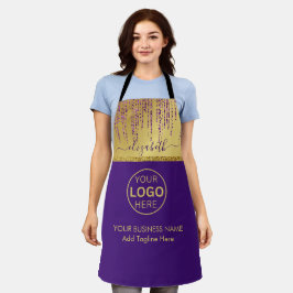 Holografische Signatur-Script Moderner Gold-Glitze Schürze