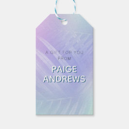 Holografische tropische Blätter Geschenkanhänger