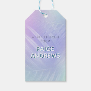 Holografische tropische Blätter Geschenkanhänger