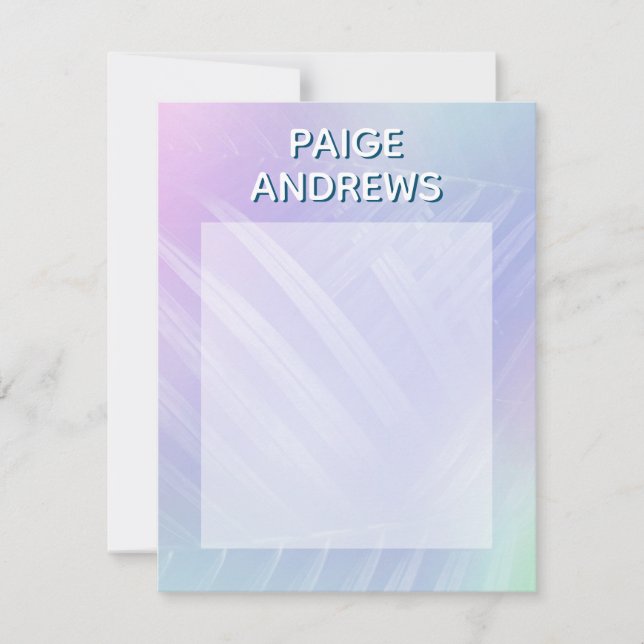 Holografische tropische Blätter Mitteilungskarte (Vorderseite)