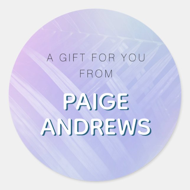 Holografische tropische Blätter Runder Aufkleber (Vorderseite)