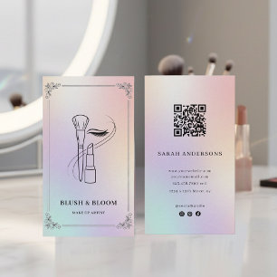 Holografische Visitenkarte für Visagisten mit QR-C