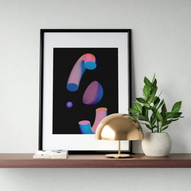 Holografischer 80er Moderne Futuristische Kunst Poster (Von Creator hochgeladen)