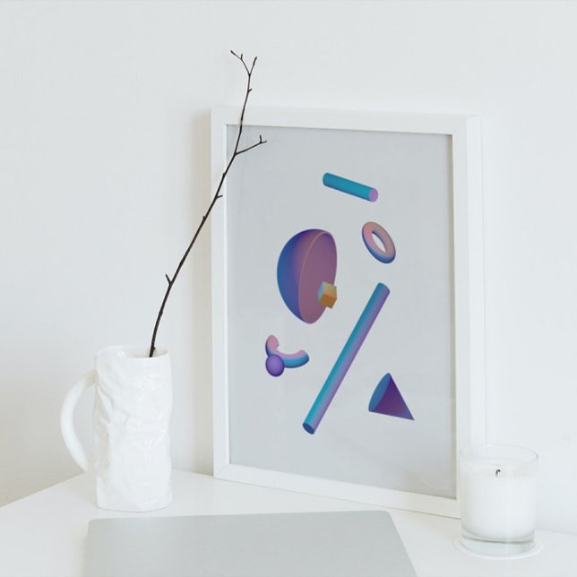 Holografischer 80er Moderne Futuristische Kunst Poster (Von Creator hochgeladen)