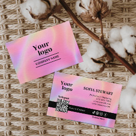 Holografischer Ästhetiker scannt, um Instagramm zu Visitenkarte