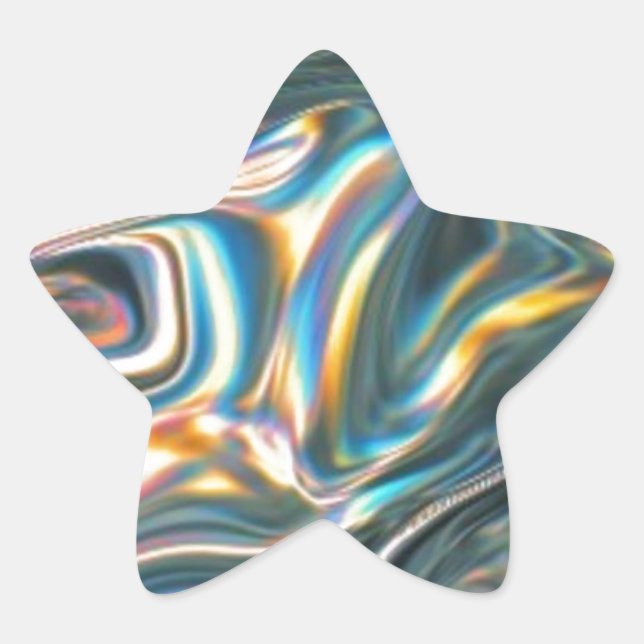 Holografischer Chrome Stern-Aufkleber (Vorderseite)