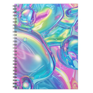 Holografischer Flüssigmetall-Gradient-Aura-Ästheti Notizblock