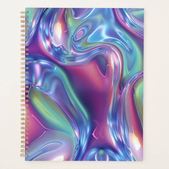 Holografischer Flüssigmetall-Gradient-Aura-Ästheti Planer (Vorderseite)