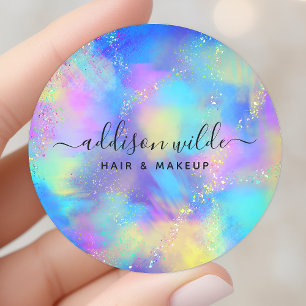 Holografischer Glanz Opal Irisierend Runder Aufkleber