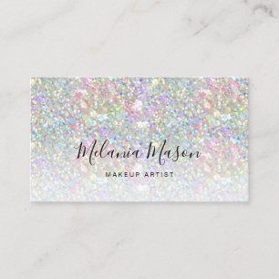 Holografischer Glitter-Make-up-Artist Schwarz Eleg Visitenkarte
