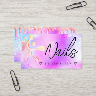 Holografischer Glitter-Polish-Splash-Nägel QR-Code Visitenkarte