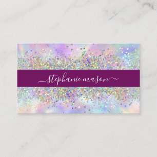 Holografischer Glitter-Schönheitssalon Auffallend Telefonnummerkarte