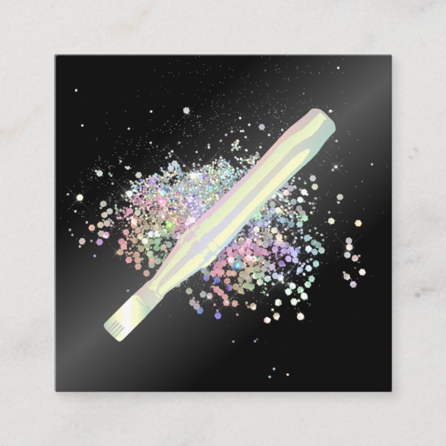Holografischer Glitzer BB Glow Quadratische Visitenkarte (Vorderseite)